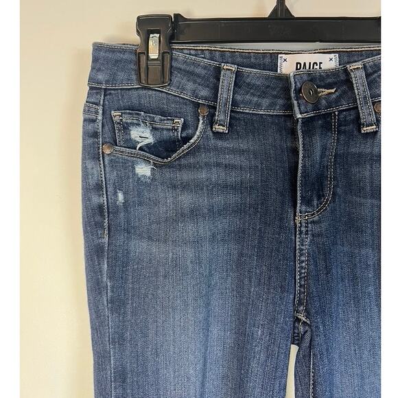 PAIGE Verdugo Ultra Skinny Jeans Women Size 26 Blue Distressed Ripped - Picture 4 of 9